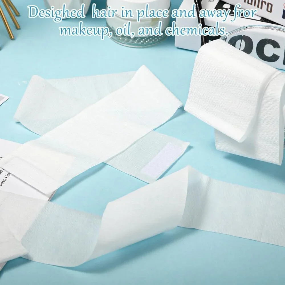 Disposable Spa Headbands Fabric Elastic 300 Pack for Facial Makeup Salon